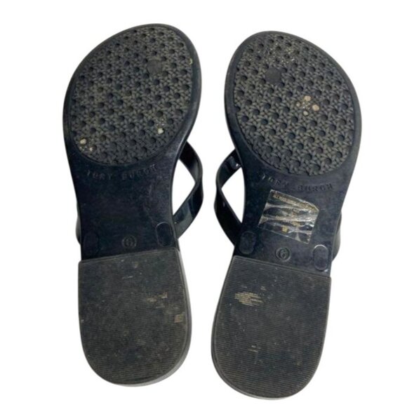 Tory Burch Black Miller Thong Sandals Size‎ 6M - Picture 2 of 3